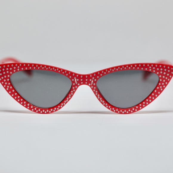 50's Style Studded "Red Lips" Mid Century Sunnies - Picture 6 of 8